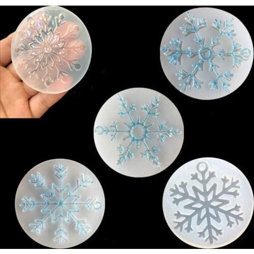 5pcs/set Snowflake Shape Resin Mold Epoxy Silicone Mold DIY Jewelry Making Crafting Tools