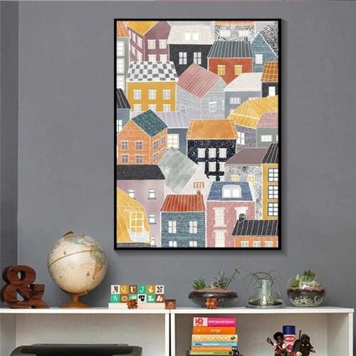 Nordic Abstract Art Poster Color Scandinavian Picture Childrens Room Decoration Canvas Painting Living Room Decoration Painting