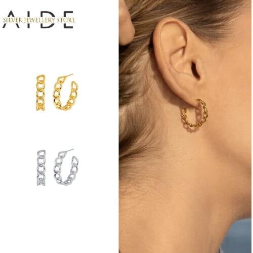 AIDE Fashion Hollow Circle Dangle Earrings Minimalism INS Geometric Piercing Earrings For Women Silver 925 Jewelry Gift kolczyki