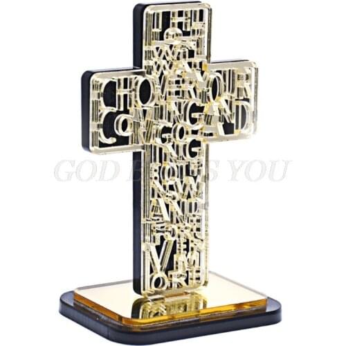 Acrylic Religious Scripture Cross Christ Catholic Bible Church Prayer Antique Home Chapel Decoration Religious Articles
