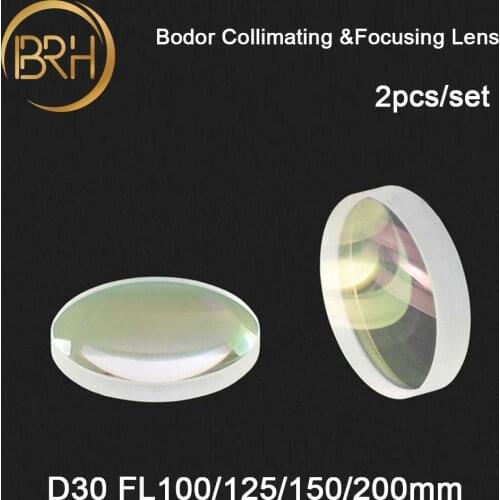 BRH Bodor fiber laser focusing lens/collimator lens D30 F100/125/150/200mm for Bodor laser cutting head machine