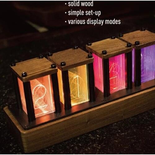 5V1A Nixie Clock Digital Glow Tube 6-Bit LED Electronic Calendar RGB LED Clock DIY Desk Decoration Desktop Toy Home Decor