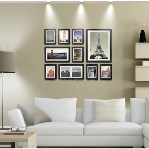 MOLBAB Wood Photo Frame Gallery Wall 10PCS/Set Modern Style Flat Moulding Border Wooden Picture Frames Home Decor 7/12/16 Inch