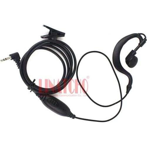 Two way radio walkie talkie ear hook earphone mic with PTT button 2.5mm T6210 T6212 T6220 walkie talkie wired headset