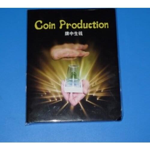 Coin Production Magic Tricks Coin/Ring Into Card Gimmick Close up Magic Props Illusios Street Magic Magician Funny Toy