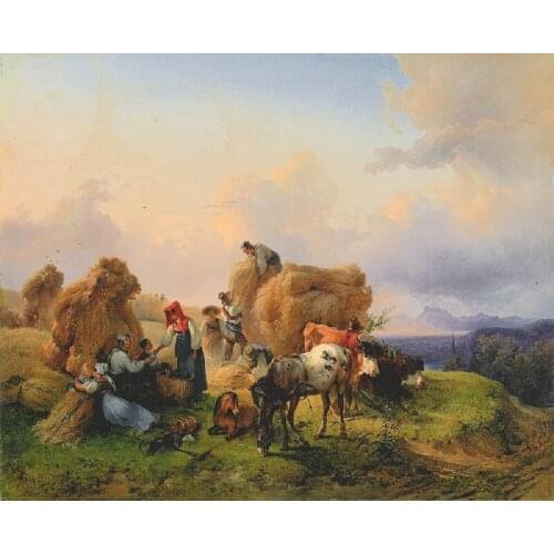 Canvas picture Handpainted oil painting Wheat harvest season art painting picture print on canvas quality decor art