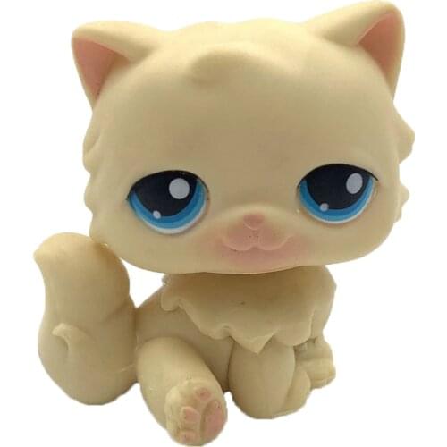 LPS CAT pet shop toys Real rare PERSIAN cat #CHAT PERSAN yellow kitty old original toy free shipping