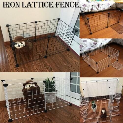 Pet Playpen Extendable Iron Fence Puppy Kennel House Animal Crate DIY Metal Wire Kennel Bunny Cage For Puppy Rubbit Small Animal