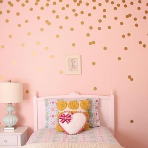 Polka Dots Wall Sticker Wall Art Decals Removable Kids Children Room Home Decoration Golden DIY Dot Stickers Home Decor Pretty