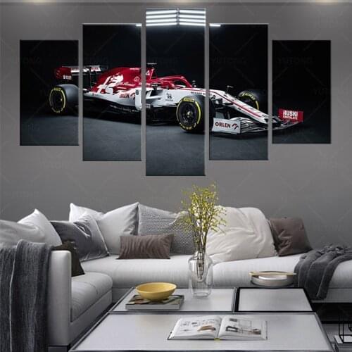 Wall Art Poster HD Prints Modular Alfa Romeo C39 F1 Cars Pictures 5 Pcs Canvas Painting Home Decoration For Living Room Frame