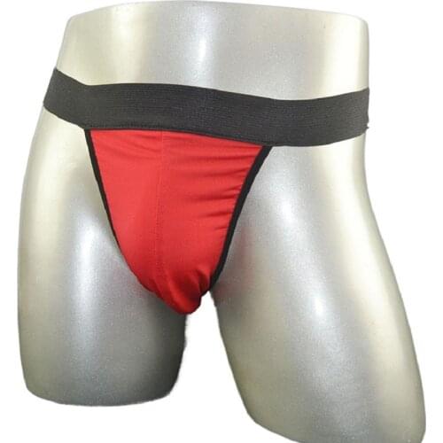 Low rise Sexy mens Thong and g-string male wide rubber band underwear pants Red black ZJH0848T