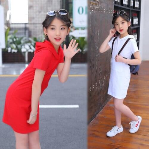 Girls' Dresses 2021 Spring and Summer Dress New Korean Version of The Self-cultivation Childrens Short-sleeved (3-10T)