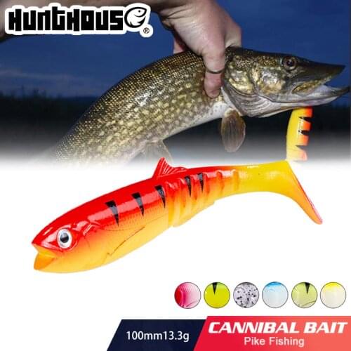 Hunthouse Cannibal Baits fishing soft lure shad 100mm 13.3g wobblers silicone worm artificial bass decoy leurre pescar