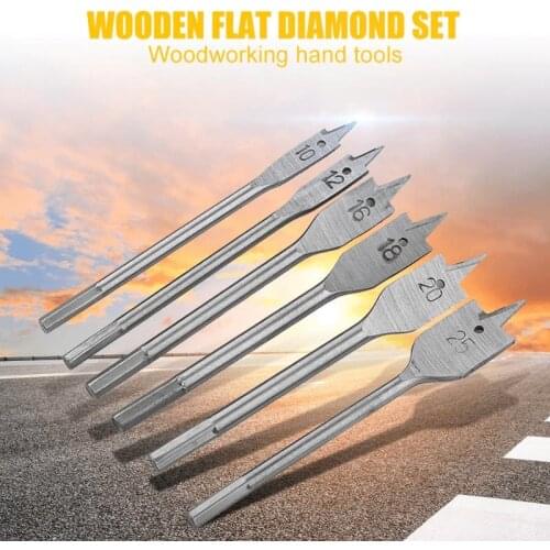 Pro Woodingwork Spade Drill Bit Set 6 PCS HSS Woodworking Tool Spade Drill Bits Hardwood Wooden Flat Shovel Drill Bit Carpenter