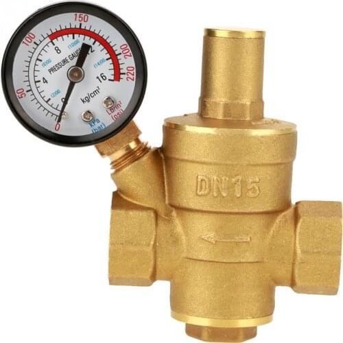Water Pressure Regulator N15 Brass Water Pressure Reducer Adjustable Water Pressure Regulator Reducer With Gauge Meter