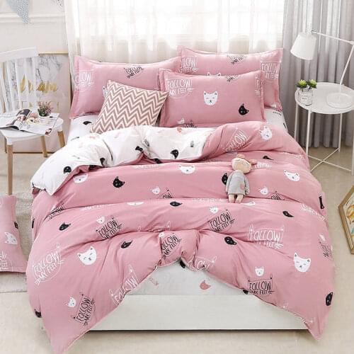 Printed 4pcs Girl Boy Kid Cartoon Bed Linen Cover Set Duvet Cover Adult Child Bed Sheet Pillowcase Comforter Bedding Set Sheets
