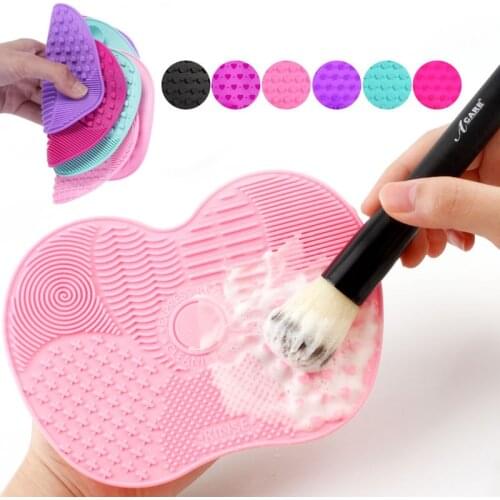 Silicone Makeup Brush Cleaner Cosmetic Foundation Brush Cleaning Plate Makeup Brush Scrubber Board Gel Cleaning Mat Dropshipping