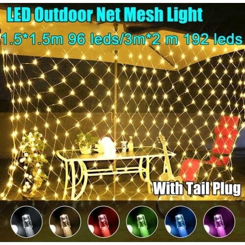 1.5mx1.5m 3mx2m LED Net Mesh Fairy String Light 8 Modes Garland Window Curtain Christmas Fairy Light Wedding Party Holiday Light