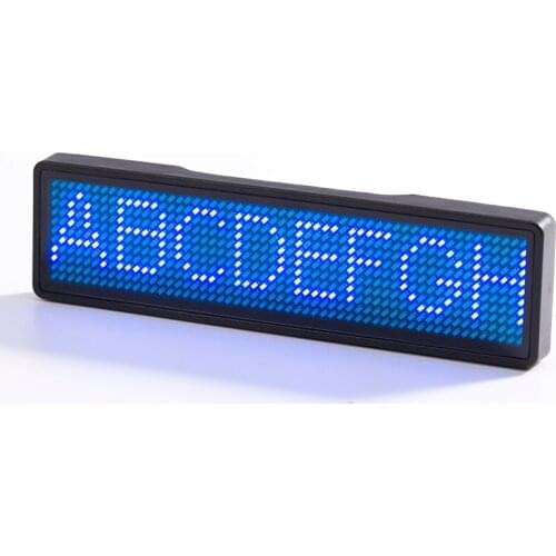 Rechargeable LED name badge 11*55 dots advertising editable scrolling text mini LED display with different color case and LED