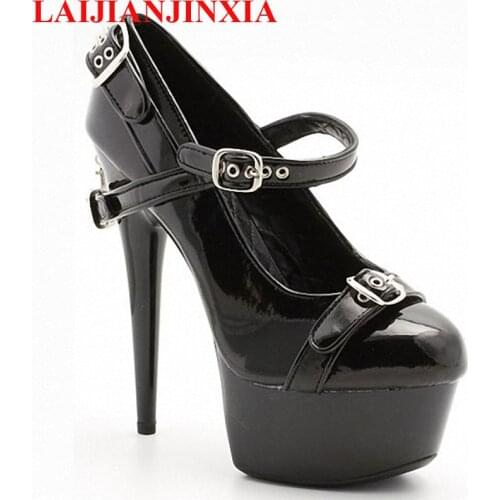 LAIJIANJINXIA Platform Women Sexy 15cm Super High Heel Pole Dance Shoes, Pumps Shoes, Single Shoes, Sexy Party Heels