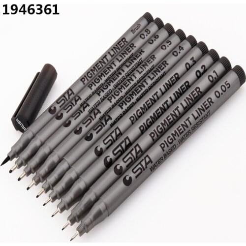 Waterproof STA Art Marker Pen Brush Office Student School Drawing Line Drawing Black Exquisite Sketch Pen Art Supplies
