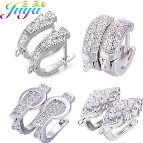 Juya DIY Fine Jewelry Material Supplies Handmade Earwire Gold/Silver Color Earring Hooks Accessories For Luxury Earrings Making
