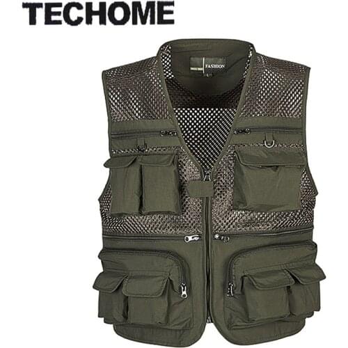 Hot Summer New Brand Outdoors Travels esporte Vest Tops Mesh Men Vest Plus Size L-4XL Photographer Vests Multi Pockets Jacket
