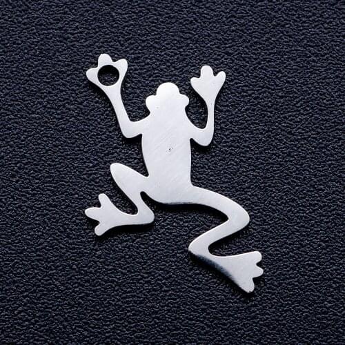 10pcs/lot Lovely Frog DIY Jewelry Charms Wholesale 100% Stainless Steel Factory Direct Finding Charm Supplies Accept OEM Orders
