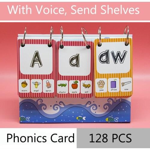 128Pcs/set English Phonics Root Pronunciation Rules Kids Montessori Learning English Word Card Educational Toys For Children