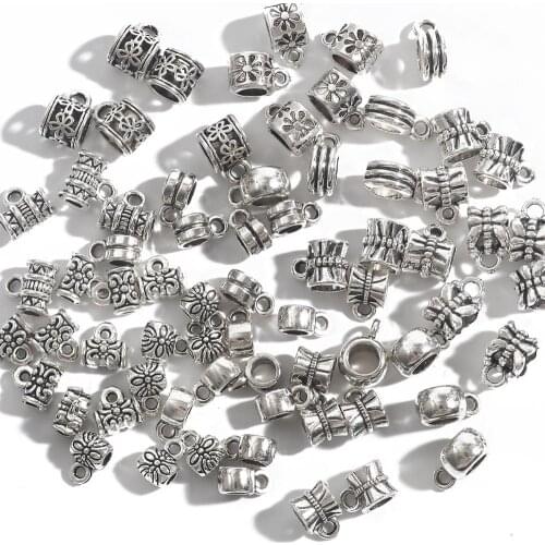 20Pcs/Pack Fashion Clip Clasps Big Hole Bead Spacer Loose Beads Connector For Jewelry Making DIY Supplies Jewelry Accessories