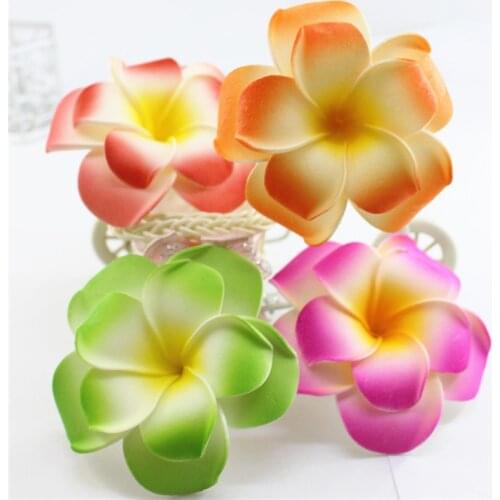 2019 popular Brand New you pick 20 large double layer Foam Hawaiian Plumeria flower Frangipani Flower bridal hair clip 8cm