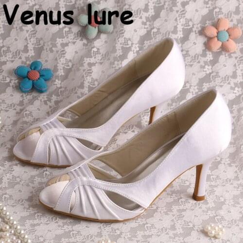 22 Colors)New Arrival Open Toe Bride Shoes for Wedding 3 Inch Heels Satin