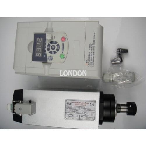 4KW square ER20 AC380V air cooling spindle with 4KW matched VFD inverter