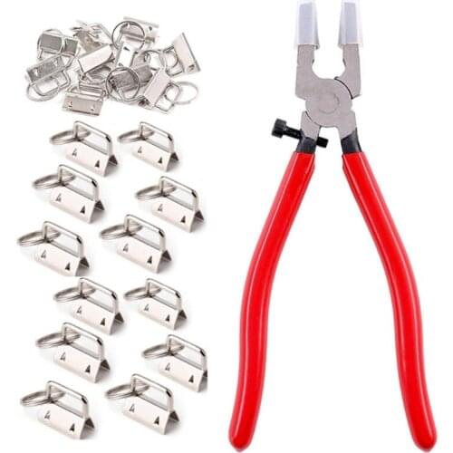 50pcs 1 Inch Key Fob Hardware Set with Split Rings Pliers for DIY Wristlet Clamp N0PA