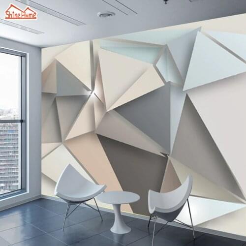 Abstract Triangles Custom Photo Wall Paper Papers Home Decors 3d Walls Murals Wallpaper Wallpapers for Living Room Improvement