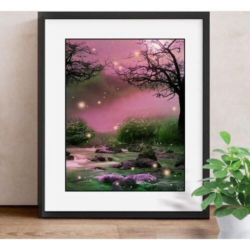 5D DIY Cross Stitch Diamond Painting Tree Full Display Landscape Full Square Diamond Embroidery Mosaic Decor Home Gift