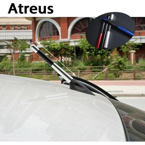Atreus 4Size Carbon Fiber Car AM FM Radio Antenna Stickers For Mercedes benz W204 W203 W211 AMG Mini cooper Skoda octavia a5 kia