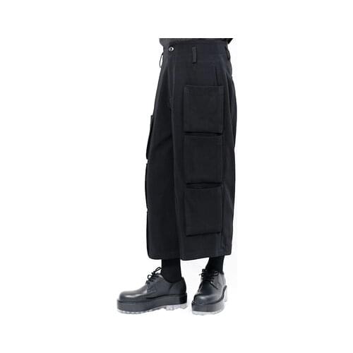 New Yamamoto style mens slacks, leggings, culottes, multiple pockets, dark, super loose