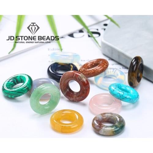 5Pcs/Lot Big Hole Beads for Jewelry Making Natural Semi-precious Round Stone Hole Size 5 8mm DIY Necklace accessories