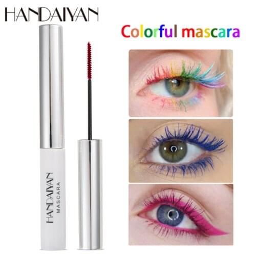 Colored Mascara Waterproof 4d Silk Fibre Express Mascara Eyelash Extensions Glitter Balck Blue Green Mascara Cosplay