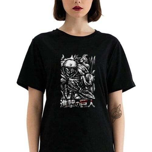 The Incredible Titan Graphic Womens T Shirt Hot Sale Japan Anime Attack on Titan Cotton Tops Loose Japan Manga Harajuku Tee