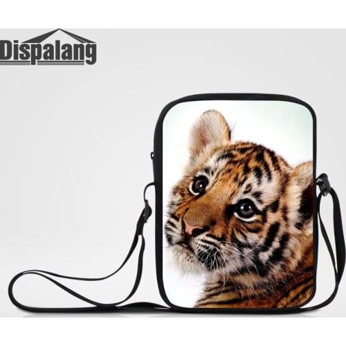 Dispalang Mens Mini Cross Body Schoolbags Tiger Animal Printing Messenger Bags Teens Fashion Traveling Shoulder Bag Male Flaps