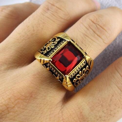 Mens Ring Punk Rock Titanium Steel Ring For Men Hip Hop Party Jewelry