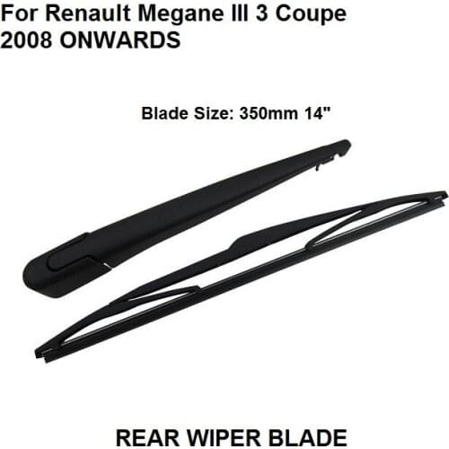 FOR RENAULT MEGANE MK 3 COUPE 2008- 350MM 14" REAR WINDSCREEN WIPER ARM BLADE NEW