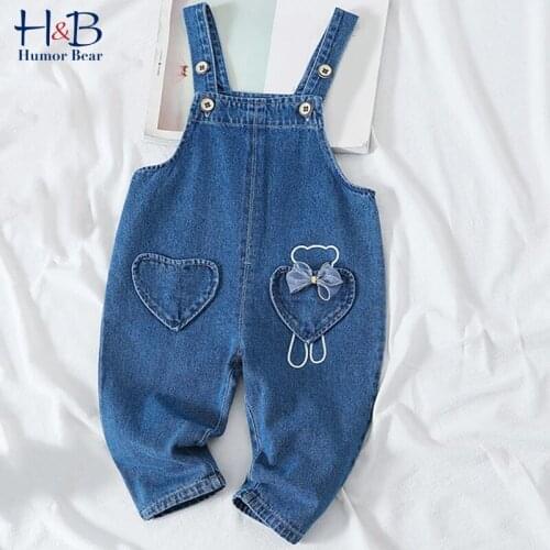 Humor Bear Girls Jumpsuit Spring Autumn Overalls Denim Pants Infant Jumpsuit Childrens Clothing Kids Overalls Pant