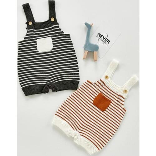 Knitted Baby Clothes Sleeveless Stripe Baby Romper Newborn For Boys Girls Clothes Infant Playsuit Cotton Toddler Jumpsuit Autumn