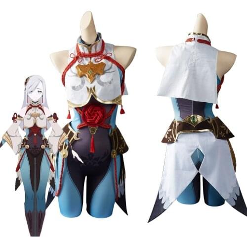Genshin Impact Shenhe Cosplay Costume Halloween Carnival Suit