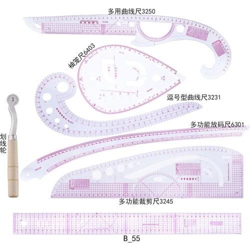 Clothing Proofing Plate Making Cutting Ruler Sleeve Cage Ruler Curve Ruler Scribing Wheel Patchwork Ruler Suit Combination CZ-22