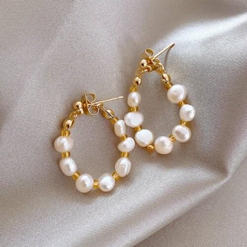 Zeojrlly Pearl Trendy Round Women Dangle Earrings Korean 2020 New Fashion Simple Female Elegant Korean Jewelry For Women