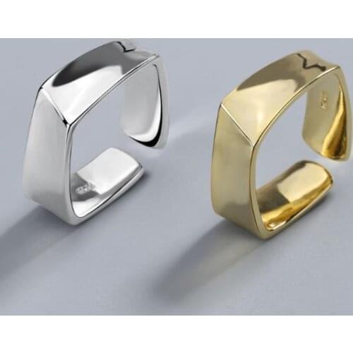 New Charming Square Finger Ring for Women Vintage Boho Knuckle Party Rings Gothic Punk Jewelry Gifts for Girls